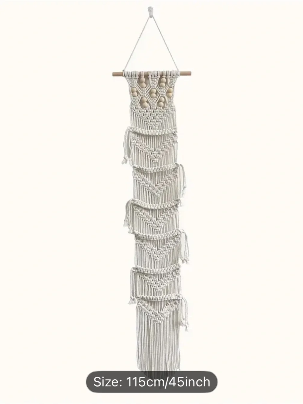 Boho Beige macrame hat holder 45 Inches